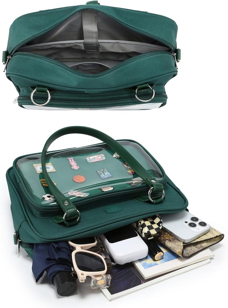 CHERRY SAUCE Oxford Ita Bag Crossbody Shoulder Bag Satchel Messenger Backpack Multi-Purpose Pins Display - Image 4